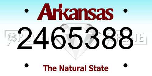 2465388 Arkansas License Plate