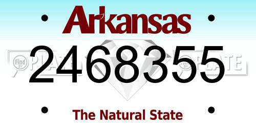 2468355 Arkansas License Plate