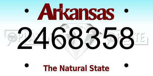 2468358 Arkansas License Plate