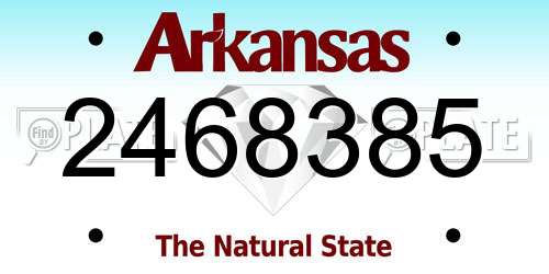 2468385 Arkansas License Plate