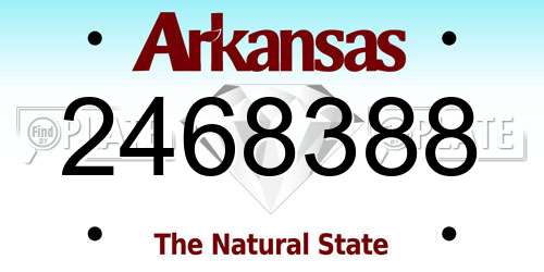 2468388 Arkansas License Plate