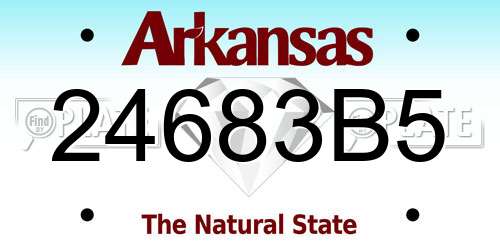 24683B5 Arkansas License Plate