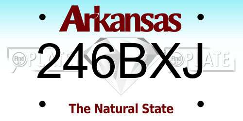 246BXJ Arkansas License Plate