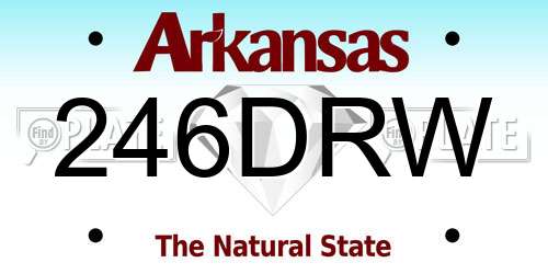246DRW Arkansas License Plate