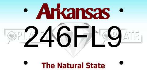 246FL9 Arkansas License Plate