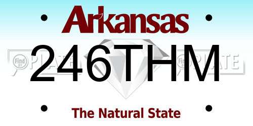 246THM Arkansas License Plate