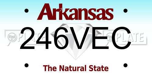 246VEC Arkansas License Plate
