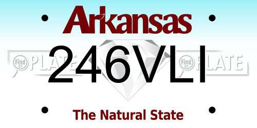 246VLI Arkansas License Plate