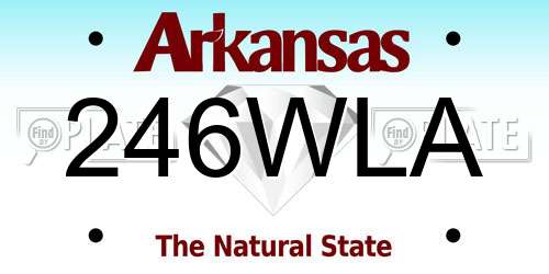 246WLA Arkansas License Plate