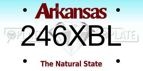 246XBL Arkansas License Plate