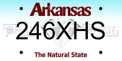 246XHS Arkansas License Plate