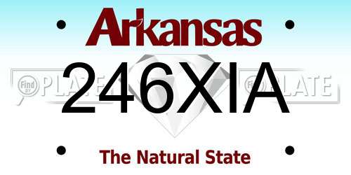 246XIA Arkansas License Plate