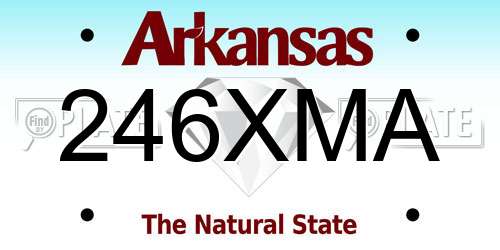 246XMA Arkansas License Plate