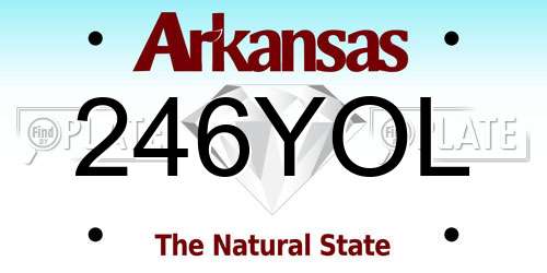 246YOL Arkansas License Plate