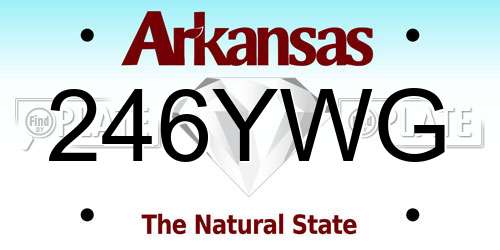 246YWG Arkansas License Plate