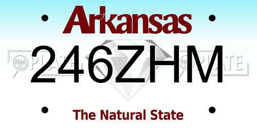 246ZHM Arkansas License Plate