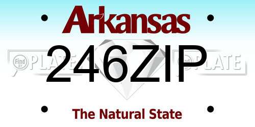 246ZIP Arkansas License Plate