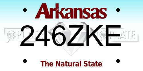 246ZKE Arkansas License Plate