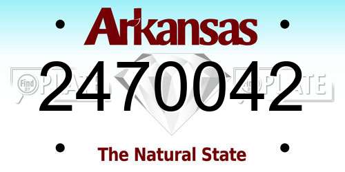 2470042 Arkansas License Plate