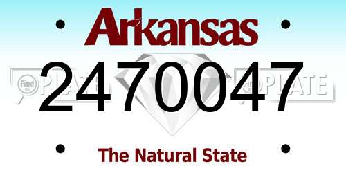 2470047 Arkansas License Plate