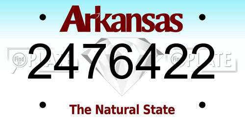2476422 Arkansas License Plate