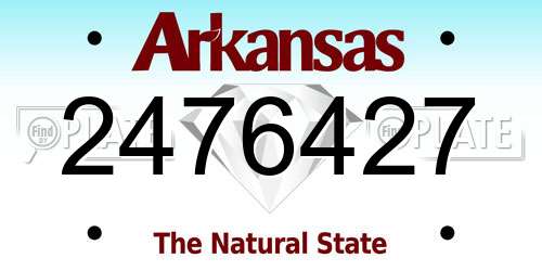 2476427 Arkansas License Plate