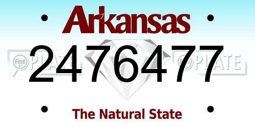 2476477 Arkansas License Plate