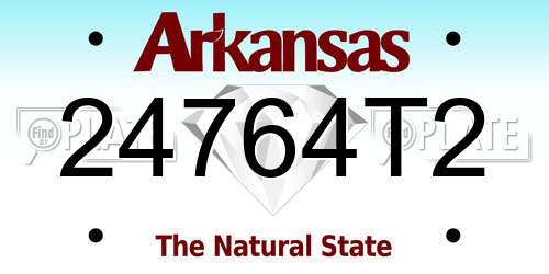 24764T2 Arkansas License Plate