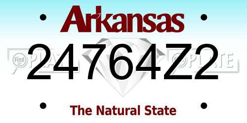 24764Z2 Arkansas License Plate