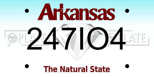 247IO4 Arkansas License Plate