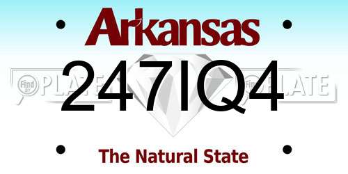 247IQ4 Arkansas License Plate