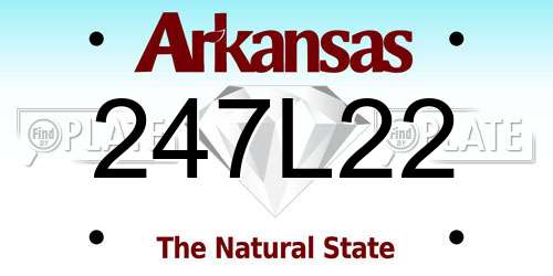 247L22 Arkansas License Plate