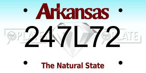 247L72 Arkansas License Plate