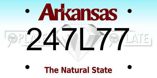 247L77 Arkansas License Plate