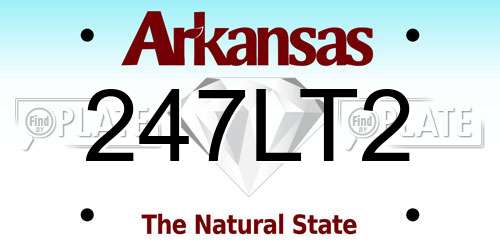247LT2 Arkansas License Plate