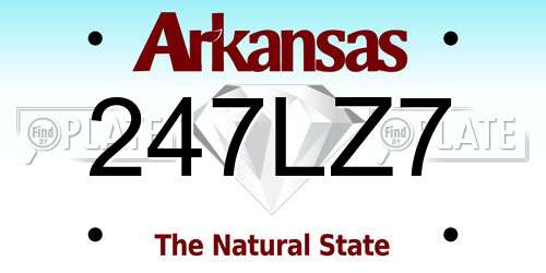 247LZ7 Arkansas License Plate