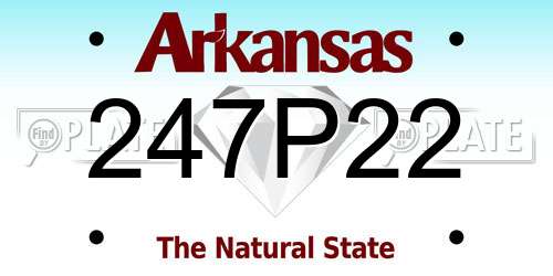 247P22 Arkansas License Plate