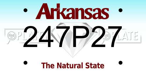 247P27 Arkansas License Plate
