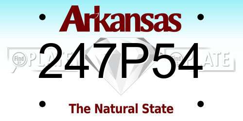 247P54 Arkansas License Plate