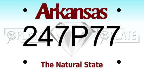 247P77 Arkansas License Plate