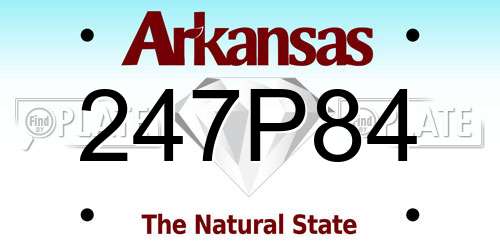 247P84 Arkansas License Plate