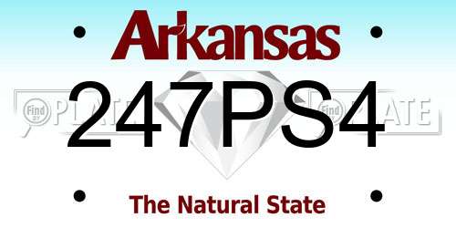 247PS4 Arkansas License Plate