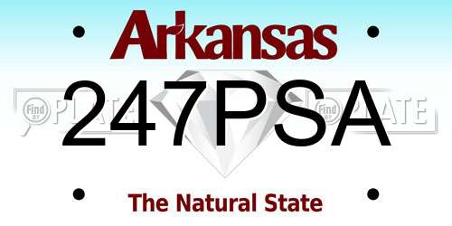 247PSA Arkansas License Plate