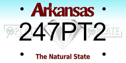 247PT2 Arkansas License Plate