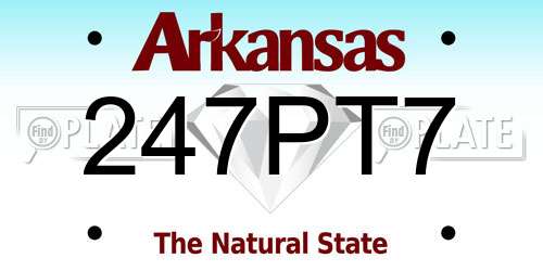 247PT7 Arkansas License Plate