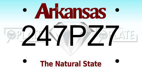 247PZ7 Arkansas License Plate