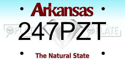 247PZT Arkansas License Plate
