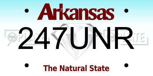 247UNR Arkansas License Plate