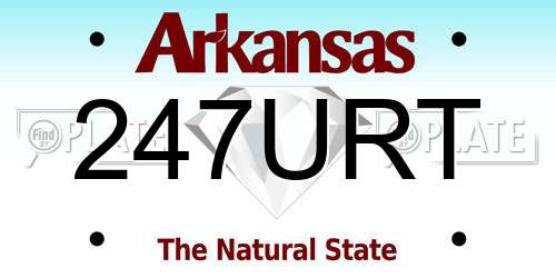 247URT Arkansas License Plate