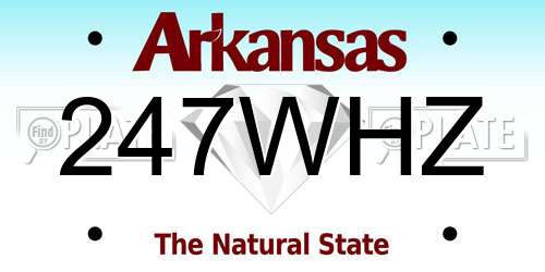 247WHZ Arkansas License Plate